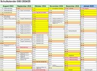 Schulkalender GS 3 August 2024-Januar 2025